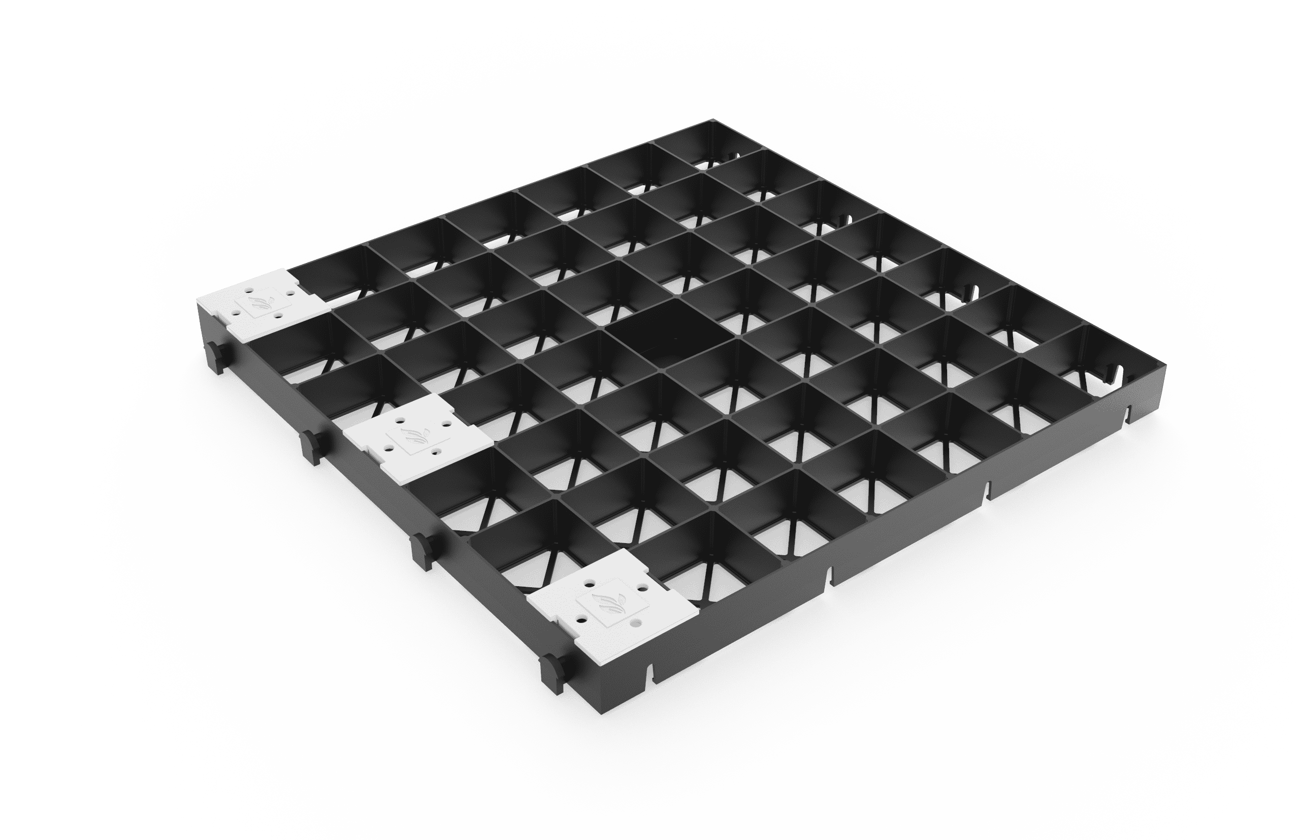Parking bay markers inserted into the IBRAN-X grass and gravel parking grid