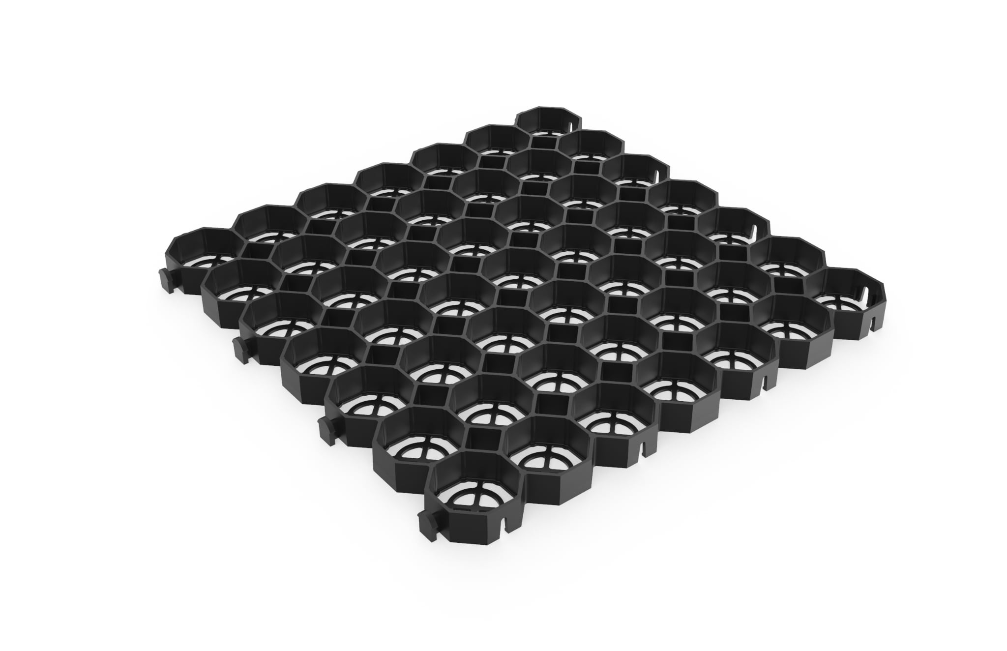 Octagonal pattern gravel grid for high strength